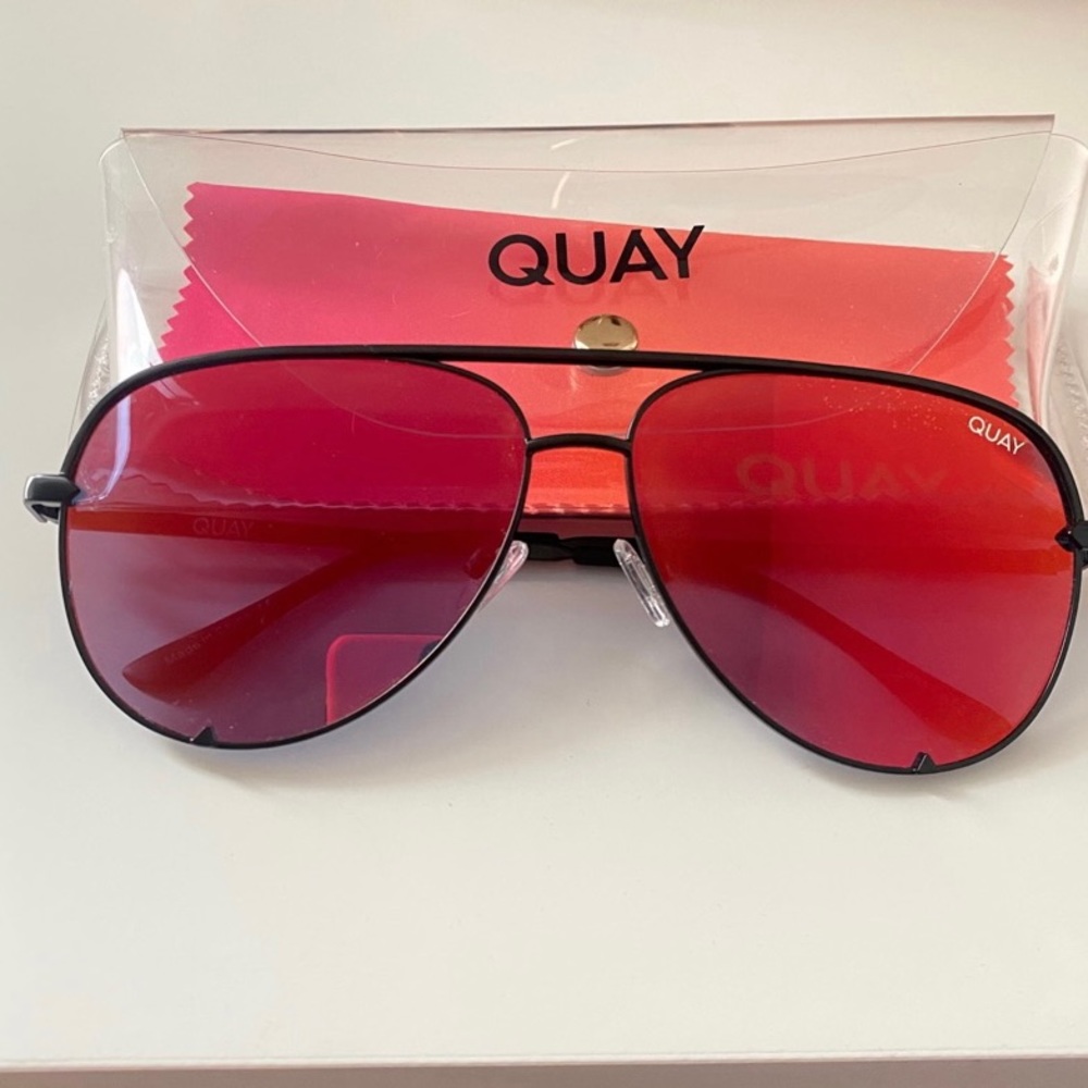 Quay High Key Orange Tint Sunglasses Oversized Unisex